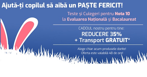 Oferta de la Iepuras pentru parinti de scolari: 35% REDUCERE si transport Gratuit la culegeri de pregatire Evaluare si BAC
