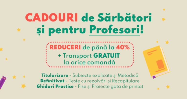 Mosul e aici: REDUCERI 40% la GHIDURI pentru Titularizare si Definitivat! Oferta de Sarbatori speciala pentru profesori