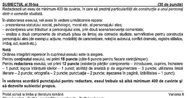 Subiecte Bacalaureat Romana 2022: Absolventii de liceu au primit COMEDIA la subiectul al III-lea