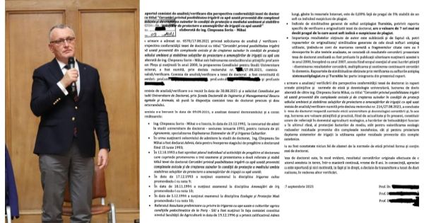 Sorin Cimpeanu a publicat analiza tezei sale de doctorat. DOCUMENT