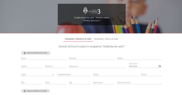 Platforma de inscrieri online pentru cele 3000 de locuri la cresele si gradinitele din programul Gradinita de vara, Sector 3