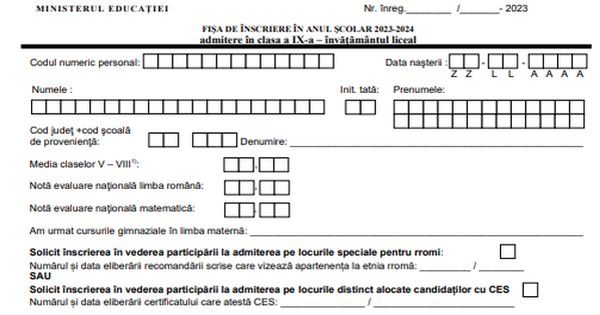 Atentie la completarea Fisei de inscriere la liceu 2023: Prima optiune este prima luata in considerare. Mediile anilor trecuti sunt orientative