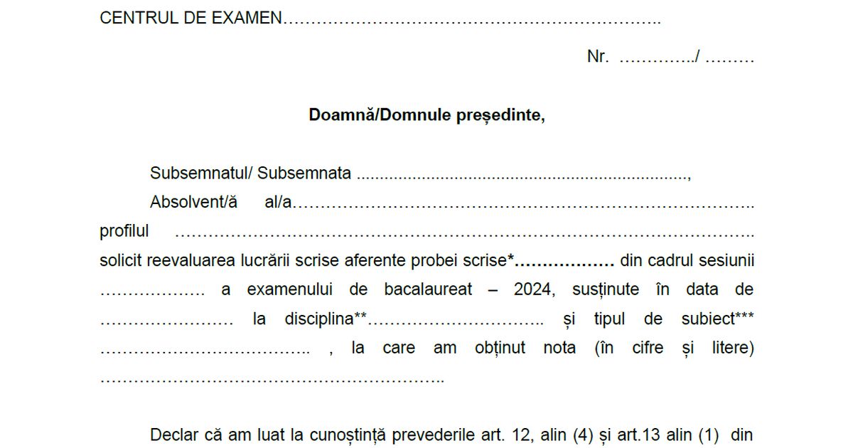 Contestatii Bac 2024. Unde se depun si MODEL de Contestatie la Bacalaureat