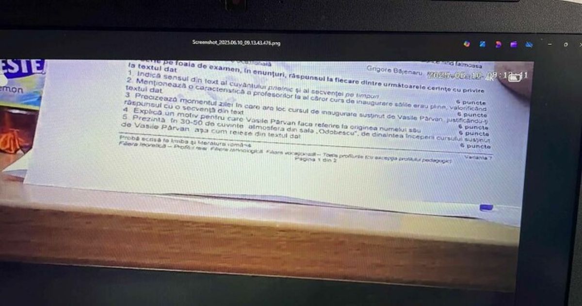 Frauda la BAC Romana 2025: un candidat din Cluj a fotografiat subiectele cu o camera video ascunsa in pix