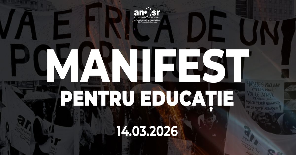 Studentii ies in strada si cer finantarea adecvata a Educatiei - Protest pe 14 martie, in Piata Victoriei