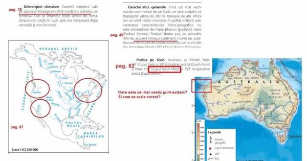 Manual de Geografie plin de greseli. Un profesor a constatat erori grave la manualul deja aprobat de minister
