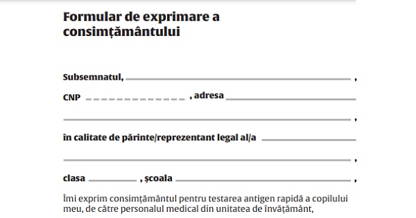 Cimpeanu, despre formularul semnat de parinti pentru testarea elevilor la scoala: "Formularul va fi schimbat"