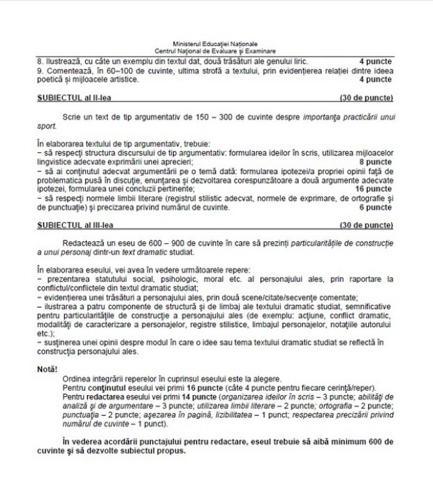 Modele De Subiecte Bac Olimpici 2014 Limba Romana