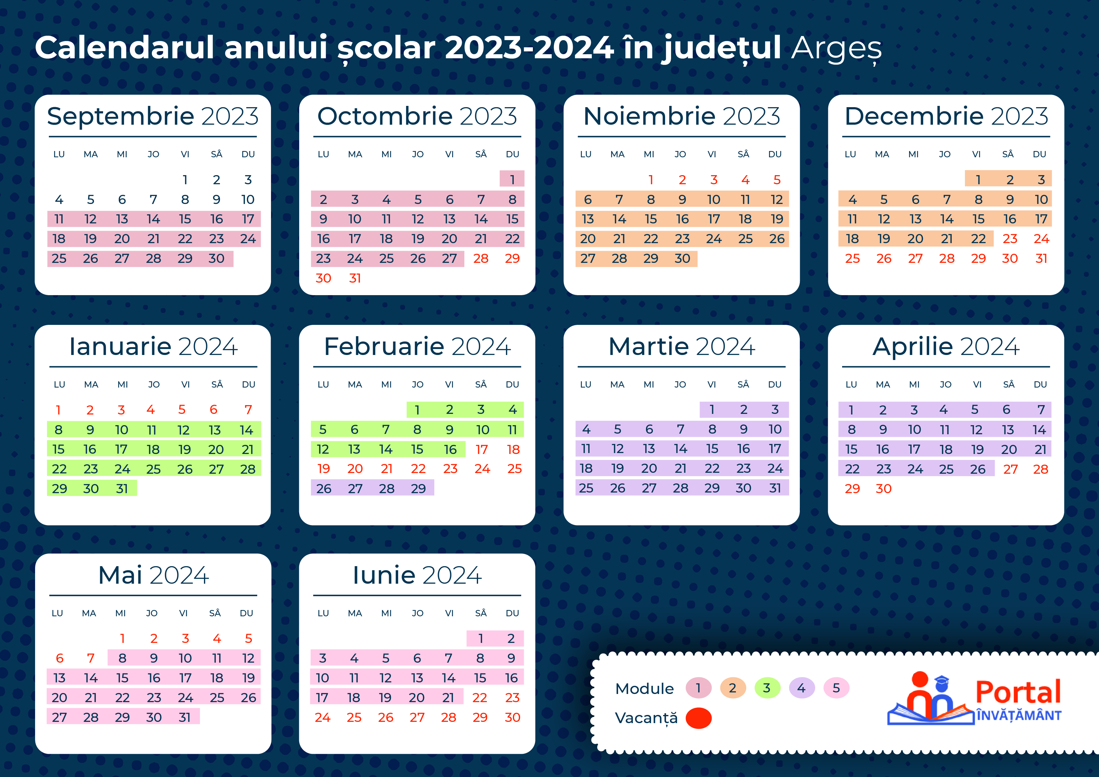 STRUCTURA ANULUI ȘCOLAR 2023-2024 ÎN JUDEȚUL BISTRIȚA-NĂSĂUD