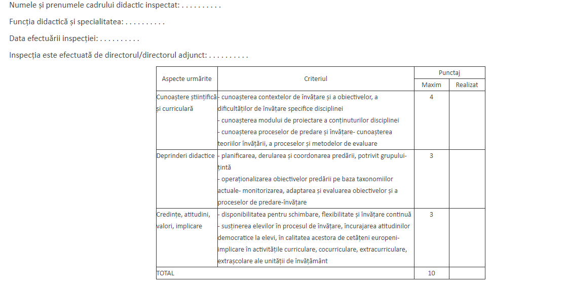 Portofoliul Profesorului 2019 Procedura De Elaborare A Portofoliului Si Fisa De Evaluare