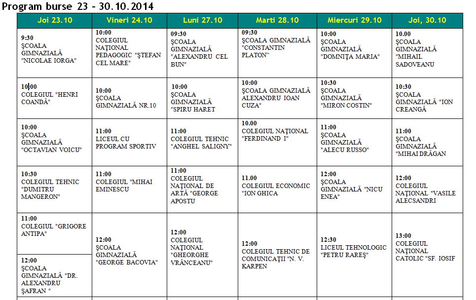 program burse bacau